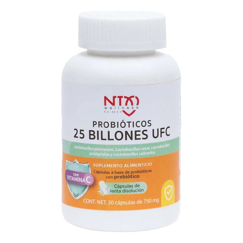 Probióticos 25 Billones Ufc 30caps 750mg Sabor Sin Sabor