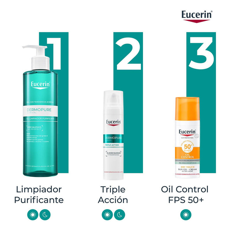 Eucerin Dermopure Gel De Limpieza 400ml Piel Grasa O Acné Grasa Día/noche