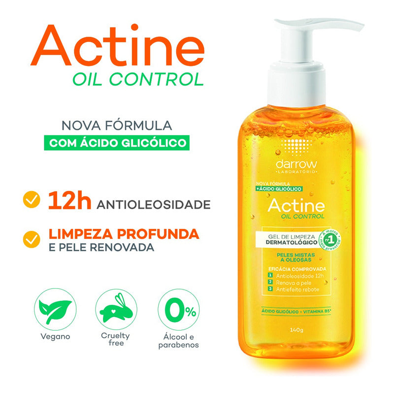 Darrow Actine Oil Gel Limpiador Piel Mixta A Grasa 140gr Día/noche Mixta/oleosa