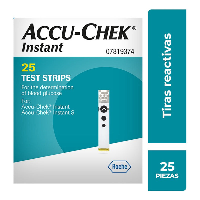 Tiras Reactivas Accu-chek Instant - Caja Con 25 Unidades Turquesa
