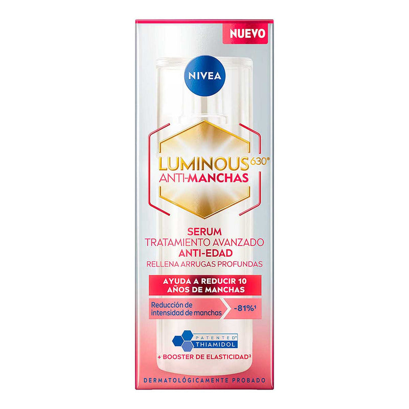Nivea Luminous630 Sérum Facial Anti-manchas Y Anti-edad Con Ácido Hialurónico Y Colágeno, 30 Ml
