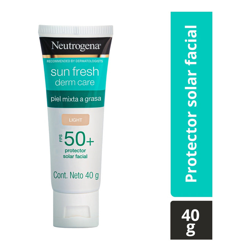Neutrogena Protector Solar Facial Tono Claro Sun Fresh Derm Care Niacinamida Fps50+ 40g