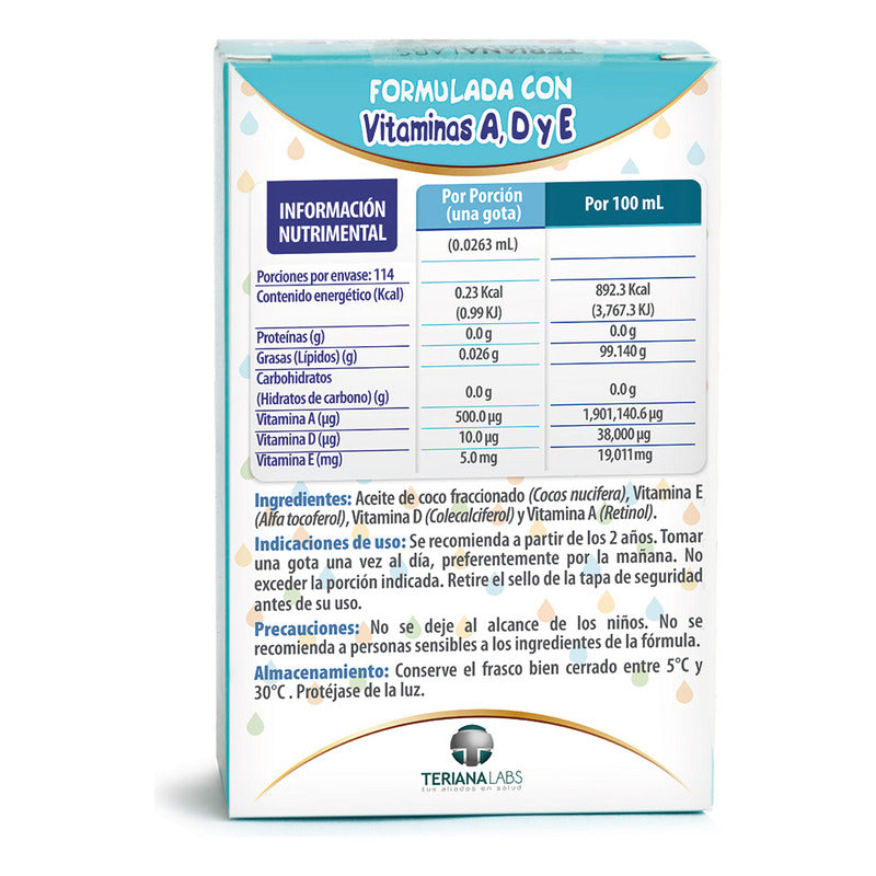 Vitamina Onedrop Ade® Suplemento Alimenticio Vitaminas A, D Y E, 3 Ml Sin Sabor