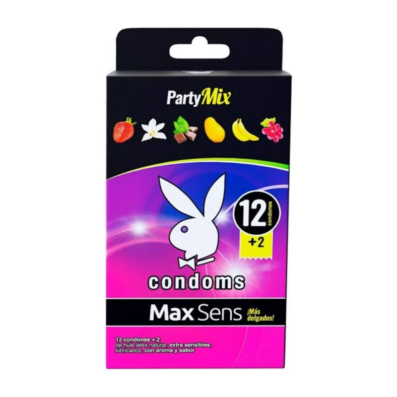 Playboy Party Mix 14 Condones Sabores Max Sens
