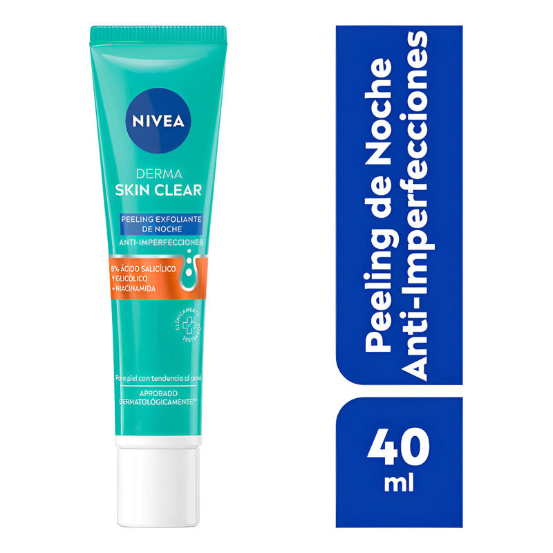 Nivea Derma Skin Peeling Exfoliante Anti-imperfecciones 40ml Noche Con Tendencia Al Acné