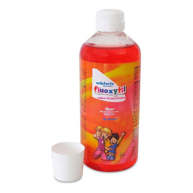 Enjuague Bucal Infantil Fluoxytil Sabor Fresa 500ml