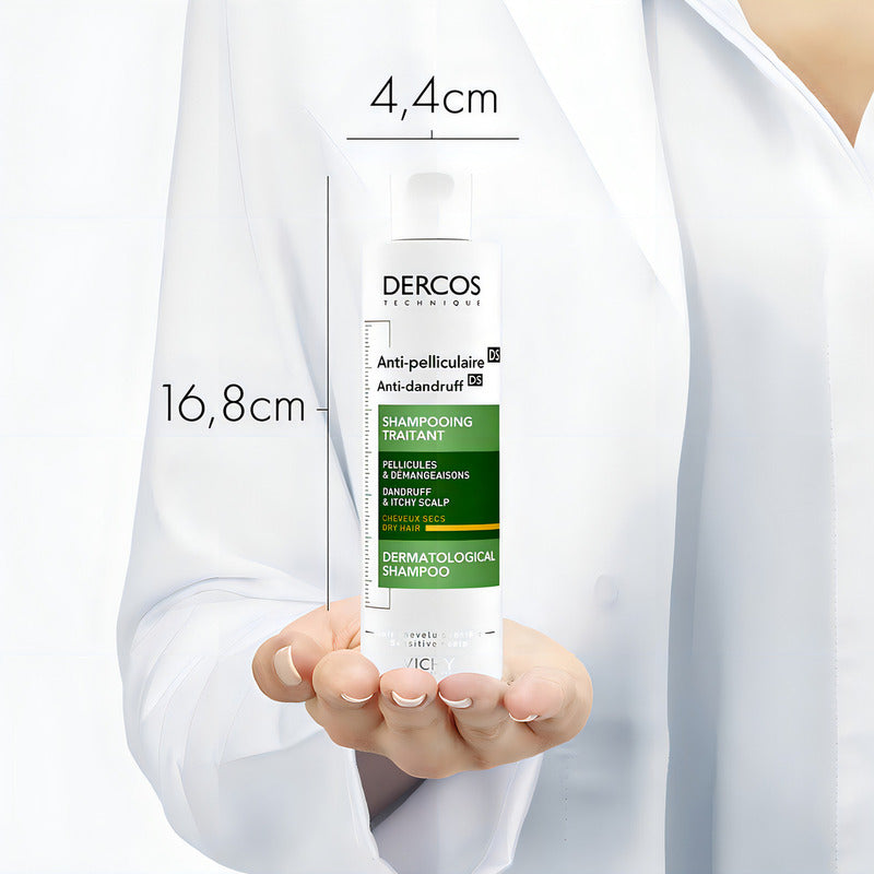 Shampoo Tratamiento Anticaspa En Botella Vichy Dercos Sin Parabenos Para Cabello Seco 200 Ml