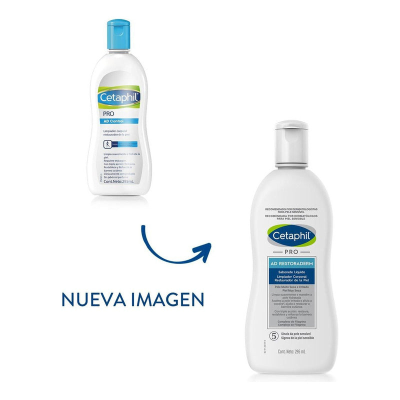 Cetaphil Restoraderm Pro Ad Control Limpiadora Facial, 295 Ml