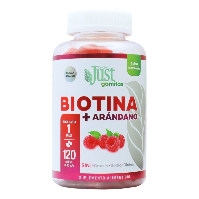 Biotina + Arándano Olnatura Just 120 Gomitas Sabor Frambuesa