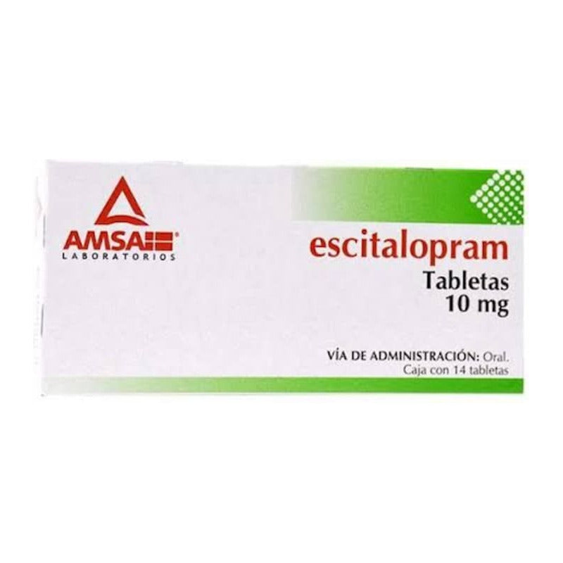 Escitalopram Amsa Escitalopram 10 Mg Caja C/14 Tabletas (amsa) - Antibioticos De Mexico, S.a. De C.v. (amsa)