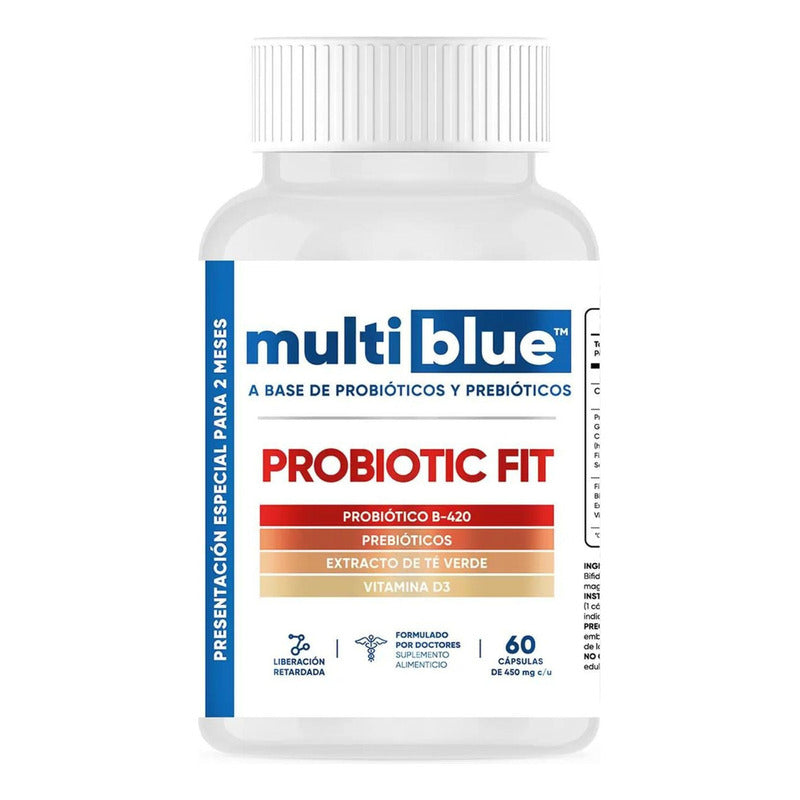 Probióticos Y Prebióticos Probiotic Fit Multiblue 60 Cáps Sabor Sin Sabor
