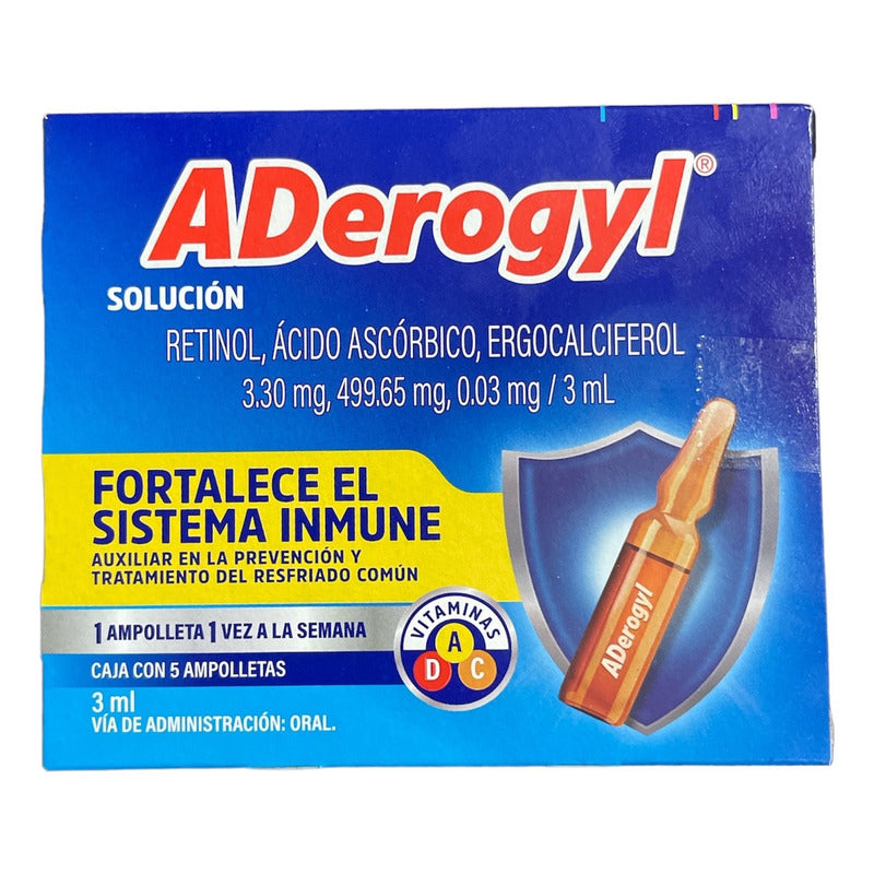 Aderogyl Vitaminas A, C,  D 5 Ampolletas De 3ml