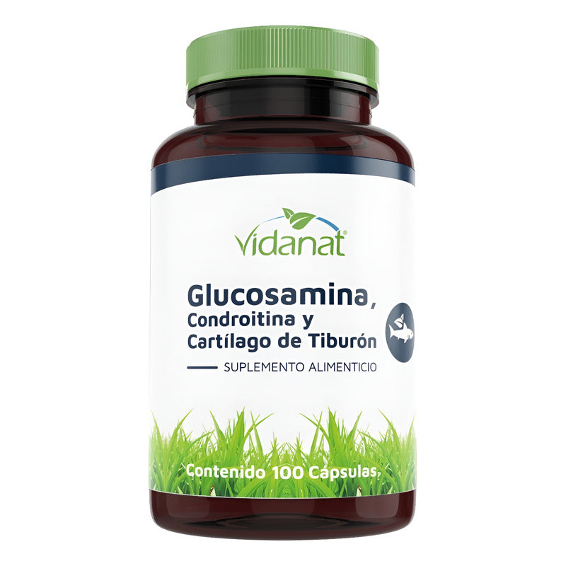 Glucosamina Condroitina Y Cartílago Vidanat 100 Caps Sin Sabor