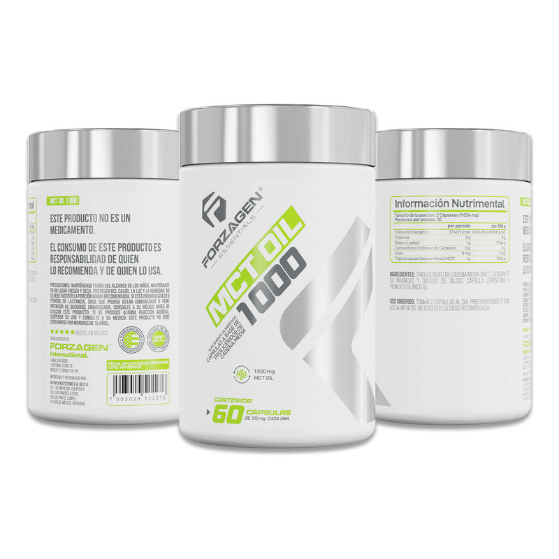 Forzagen Essentials Mct Oil 60 Caps | Triglicéridos Mct Sabor Sin Sabor