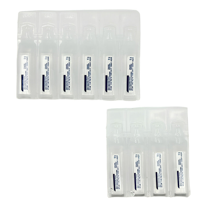 10 Ampolletas Plásticas Agua Estéril Inyectable Pisa 5ml Cu