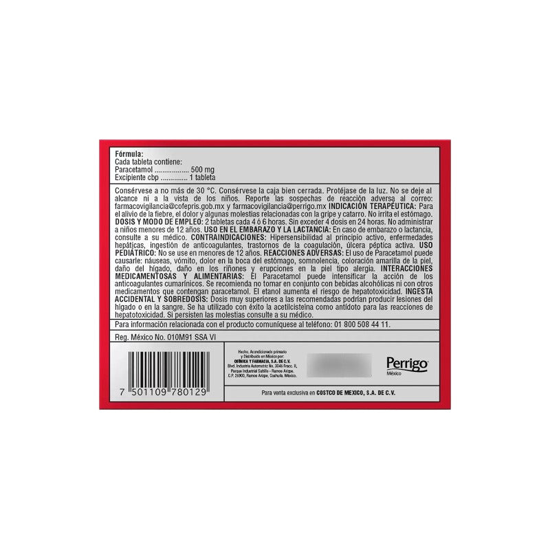 Paracetamol Kirkland 3 Cajas De 500mg 100 Tabletas