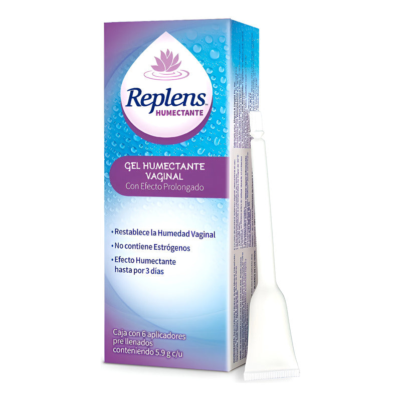 Replens Gel Humectante Vaginal C/6 Aplicadores Sin Sabor