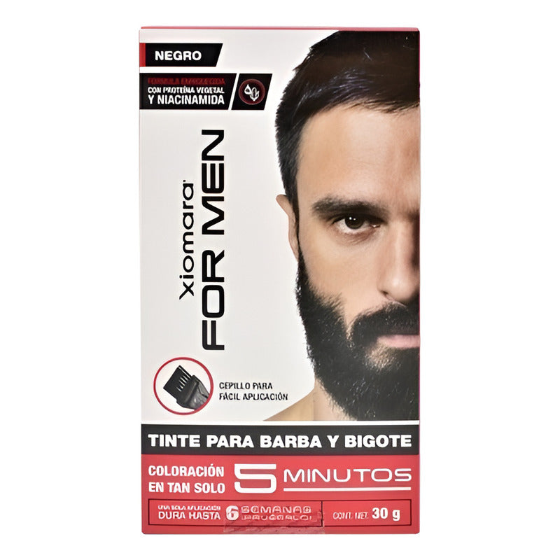 Xiomara For Men Tinte Para Barba Y Bigote Con Cepillo