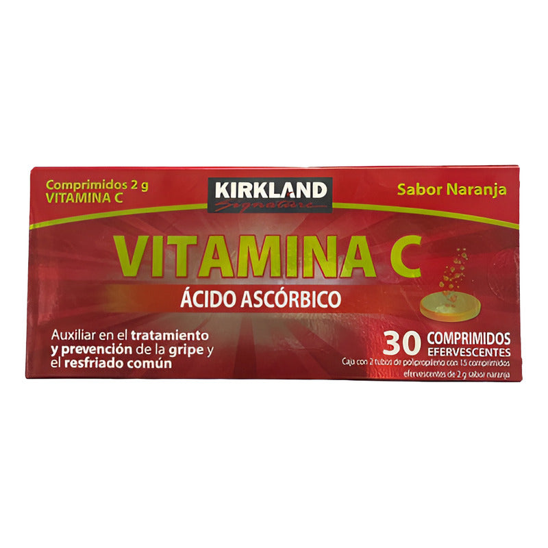 Vitamina C Kirkland 30 Tabs Efervescentes Naranja