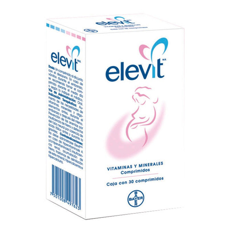 Elevit Embarazo Caja 30 Tabletas Sabor Sin Sabor