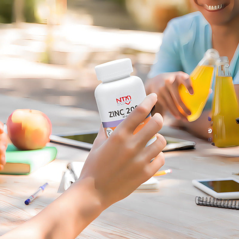 Zinc 200 + Vitaminas C Y D3 60 Cáps. Suplemento Ntx Sabor Sin Sabor