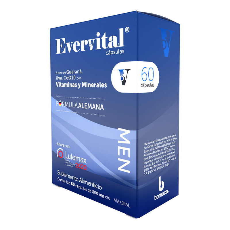 Evervital Men Suplemento Alimenticio 60 Cápsulas Na