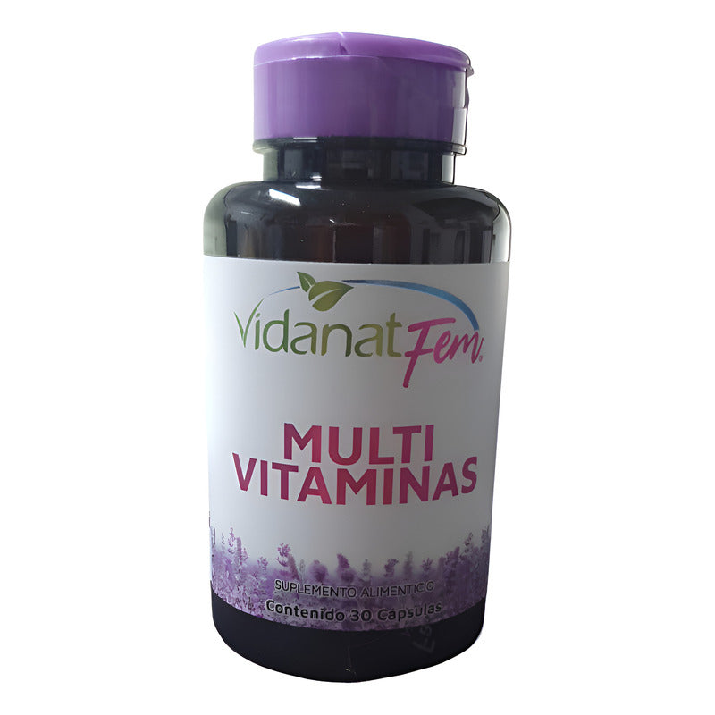 Multivitaminas Para Mujer Vidanat Suplemento 30caps Natural