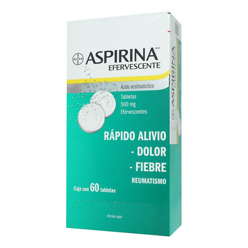 Aspirina Tableta Efervescente 500 Mg, 60 Tabletas