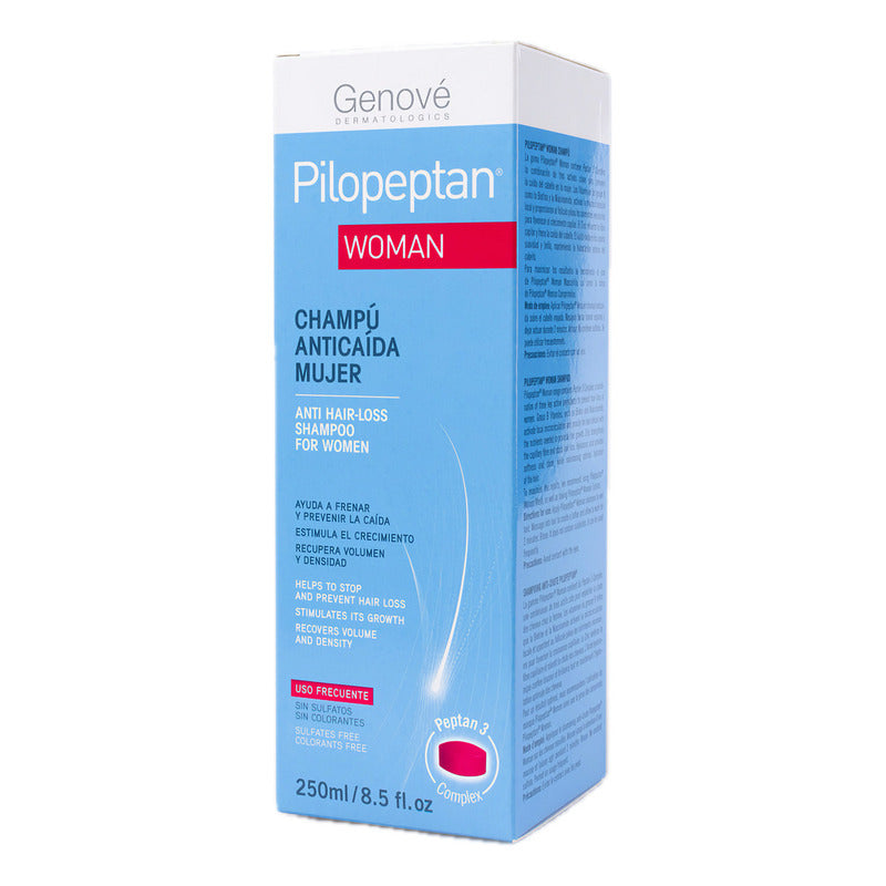 Genové Pilopeptan Woman Champú Shampoo Anticaída 250 Ml Fortalece Y Estimula El Crecimiento Capilar Femenino