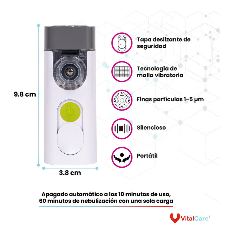 Nebulizador Portátil De Malla Vibratoria Inalámbrico