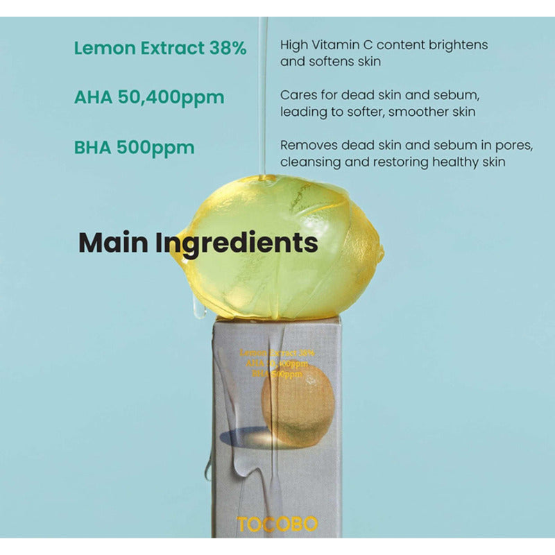 Tocobo Aha Bha Lemon Toner 150 Ml - Exfoliante Facial Todo Tipo De Piel