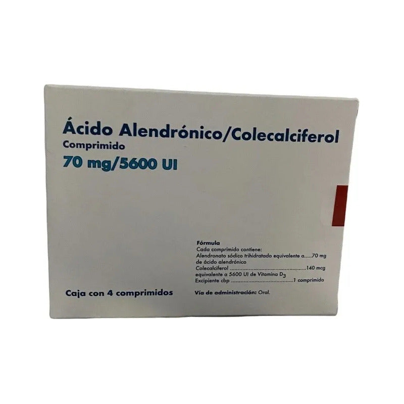 Ácido Alendrónico/colecalciferol 70mg 4 Tabletas