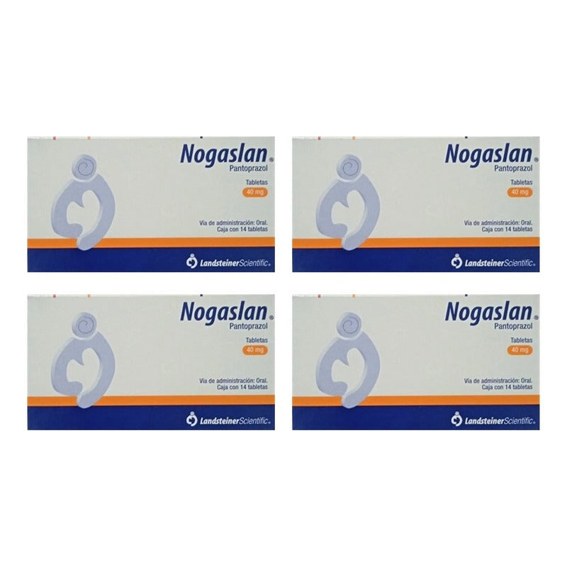 4 Cajas De Nogaslan Pantoprazol 40mg 14 Tabletas Cu