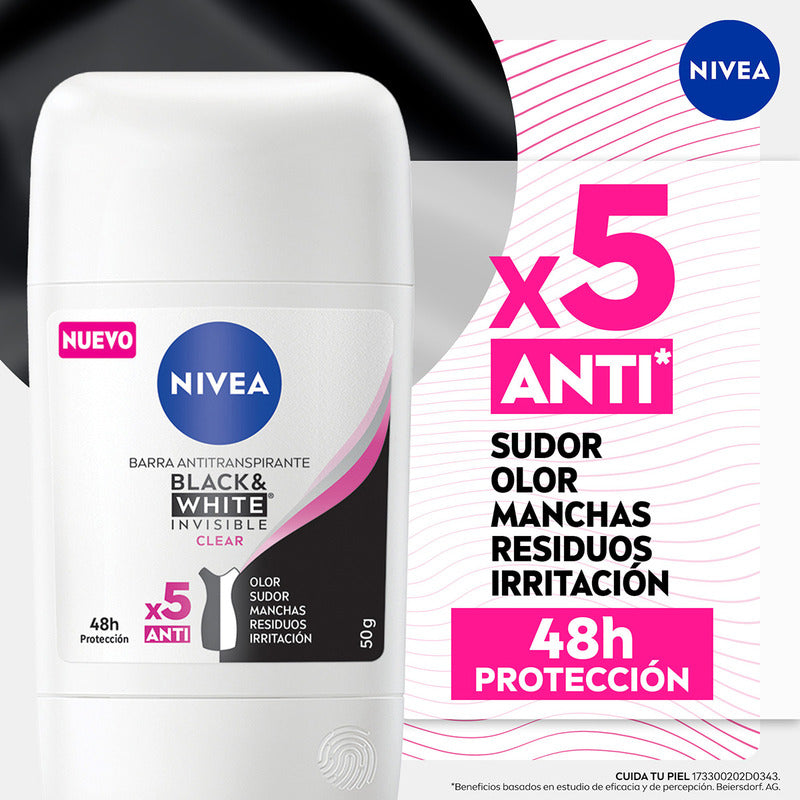 Nivea Black & White Antitranspirante Invisible 50g