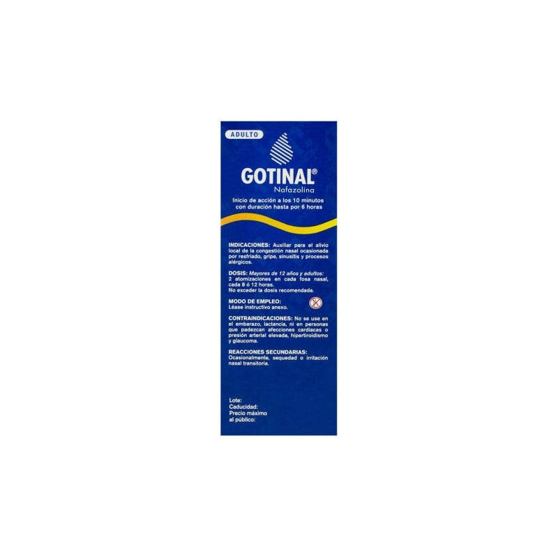 Gotinal Adulto Nafazolina Alivio Congestión Nasal 15ml