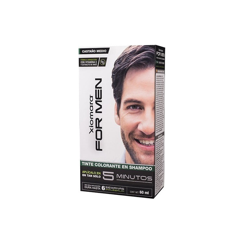 Tinte Xiomara For Men En Shampoo Castaño Medio Sin Amoníaco 60ml