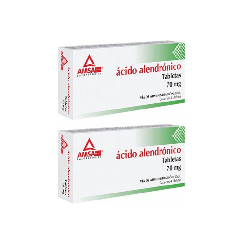 Dos Cajas De Ácido Alendrónico Amsa 70mg 4 Tabs Cu