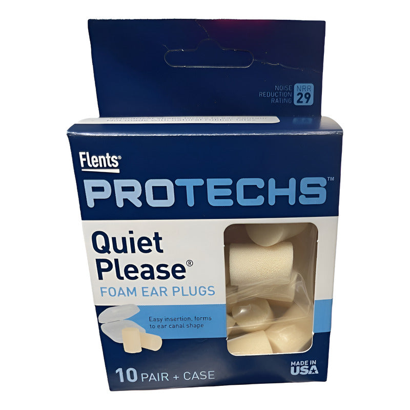 Tapon Para Oido 10 Pares Y Estuche Flents (reduccion 29db) Amarillo