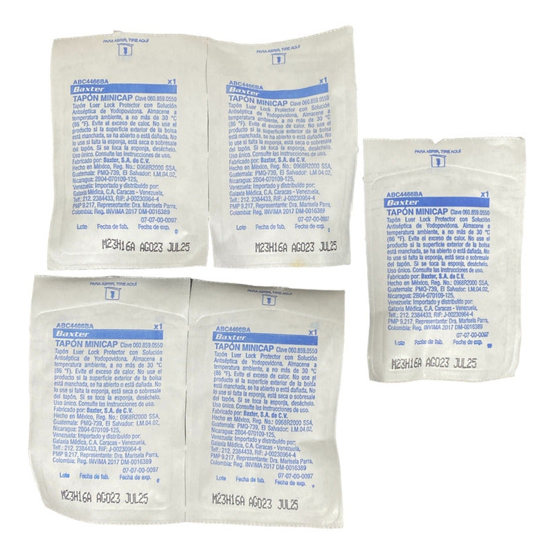 5 Tapones Para Diálisis Minicap Antisépticos Baxter