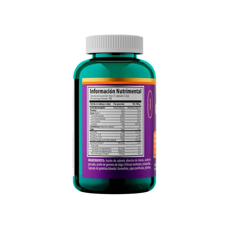 Solanum Omega 3 Max Suplemento Alimenticio 180caps - Sin Sabor