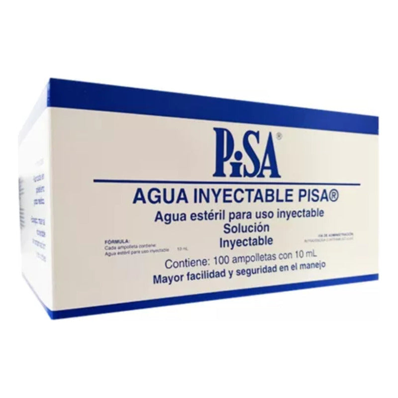 Caja 100 Amp De Agua Estéril Iny Pisa 10ml Cu