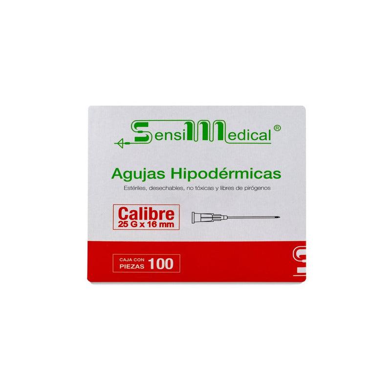 Aguja HiPodérmica Sensimedical 25gx16 Mm Naranja Caja 100u Capacidad En Volumen 0 Ml