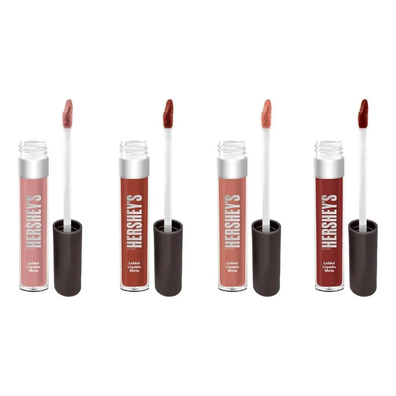 Pack X4 Labiales Liquid Lipstick Set Mate Hershey's