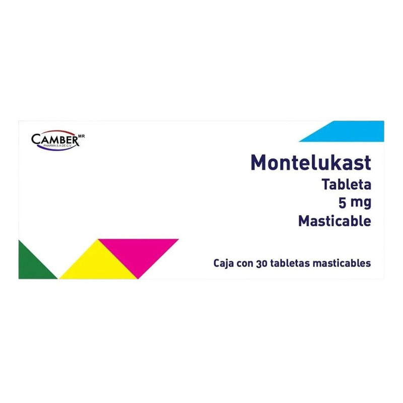 Montelukast Camber Caja De 5 Mg Con 30 Tabletas Masticables