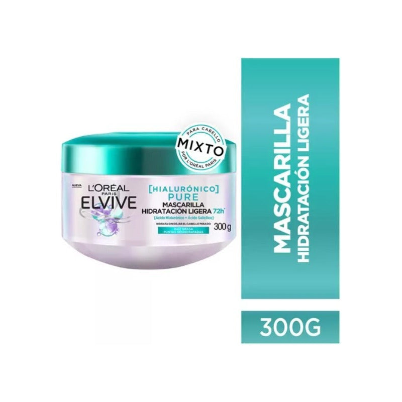 Mascarilla Elvive Hidratación Hialurónico Pure 300ml