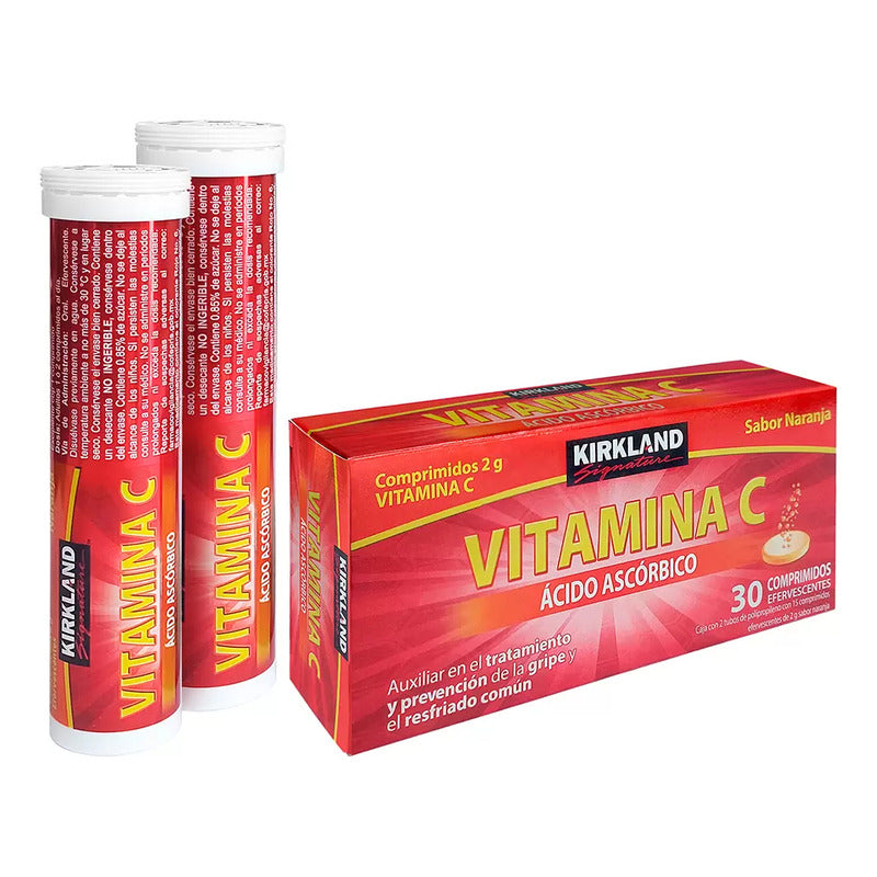 Vitamina C Kirkland 30 Tabs Efervescentes Naranja