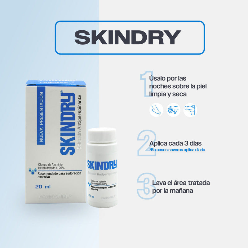 Antitranspirante Skindry Desodorante No, 20ml Protección 72 Hrs Control Sudor Mal Olor Hiperhidrosis Extra Efectivo No Mancha Ropa
