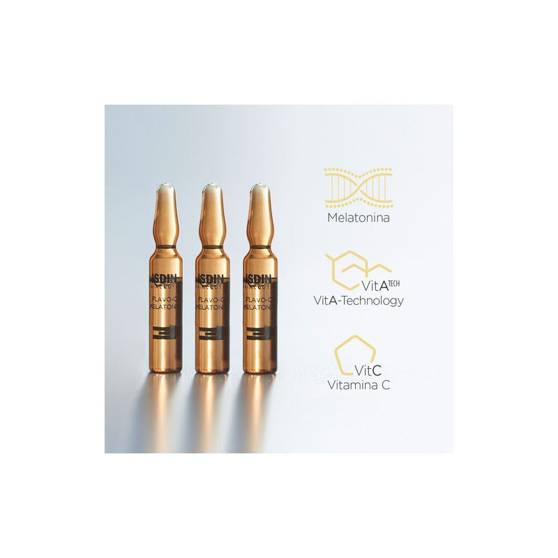 Isdinceutics Flavo-c Melatonin Ampolletas Reparadoras Noche 10x2 Ml Para Todo Tipo De Piel