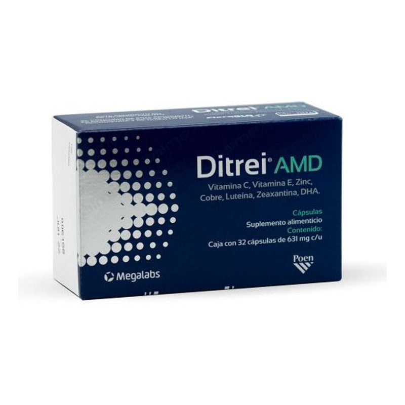 Suplemento Alimenticio Ditrei Amd 32 Cápsulas Sin Sabor