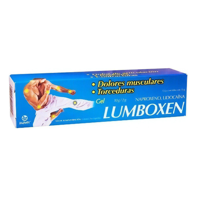Lumboxen Gel Con Naproxeno Y Lidocaína, Alivia Dolores Musculares, 60 G